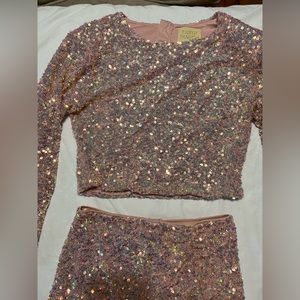 Judith March light sequin pink set medium never wore, brand new